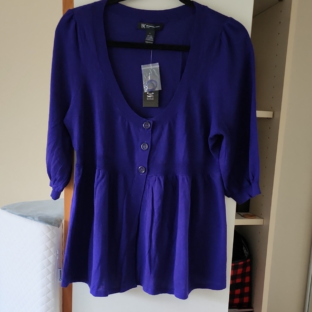 INC International Concepts Women's Deep Purple Fall Sweater
